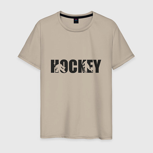 Мужская футболка Hockey art / Миндальный – фото 1
