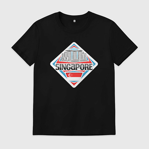 Мужская футболка Сингапур / Черный – фото 1