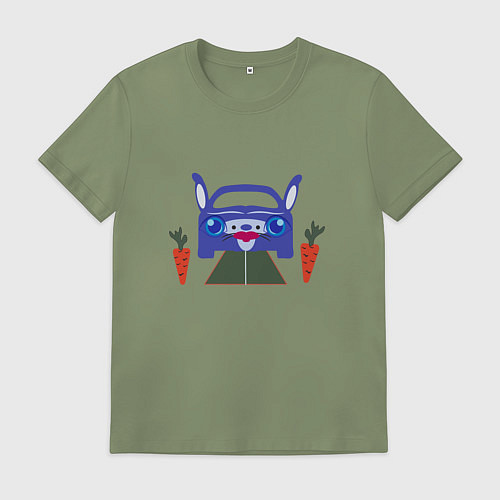 Мужская футболка Кролик машина / Авокадо – фото 1