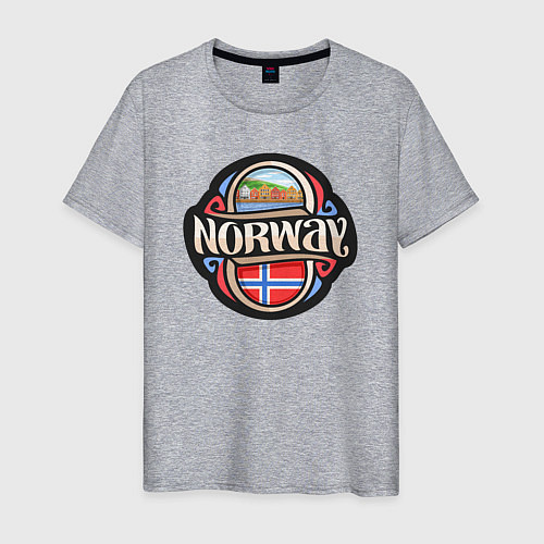 Мужская футболка Норвегия / Меланж – фото 1
