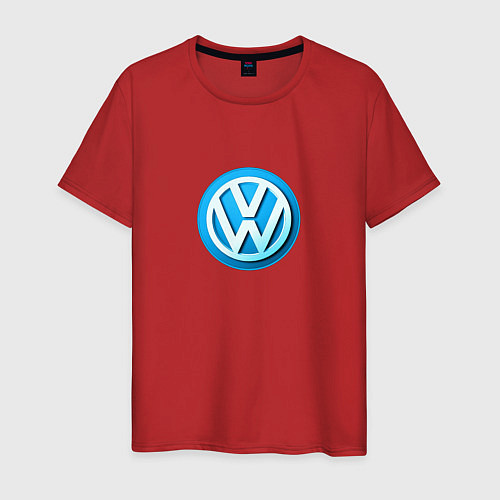 Мужская футболка Volkswagen logo blue / Красный – фото 1