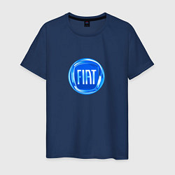 Футболка хлопковая мужская FIAT logo blue, цвет: тёмно-синий