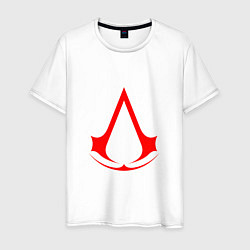 Футболка хлопковая мужская Red logo of assassins, цвет: белый