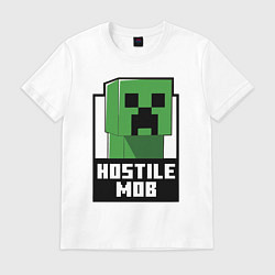 Футболка хлопковая мужская Minecraft hostile mob, цвет: белый