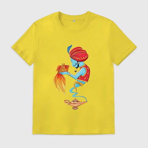 Мужская футболка Джинн и золотая рыбка / Желтый – фото 1