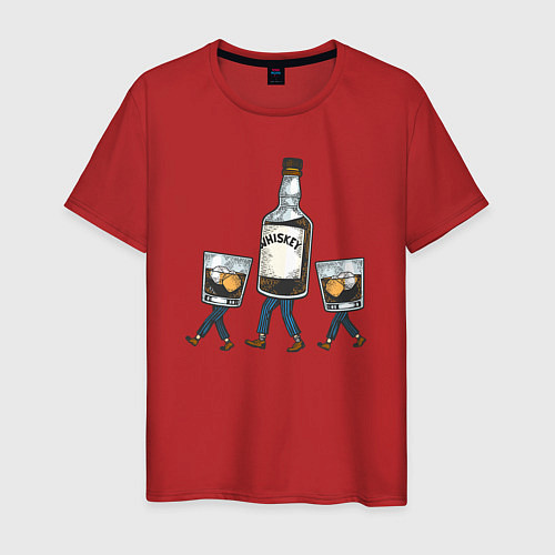 Мужская футболка Человечки виски / Красный – фото 1