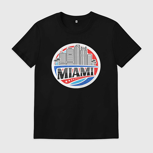 Мужская футболка США Майами / Черный – фото 1