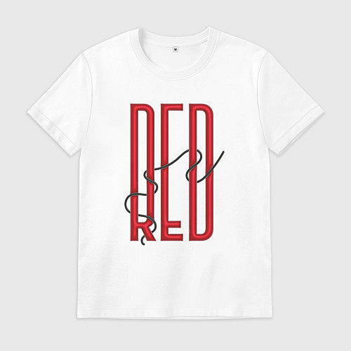 Мужская футболка Объёмный красный / Белый – фото 1