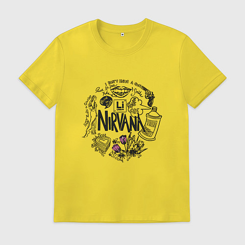 Мужская футболка Нирвана винтаж / Желтый – фото 1