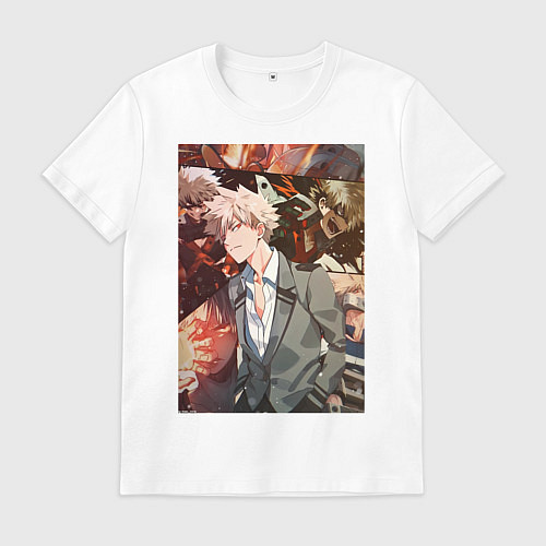 Мужская футболка Моя геройская академия Кацуки Бакуго коллаж / Белый – фото 1