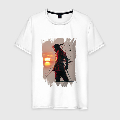 Мужская футболка Ниндзя на закате / Белый – фото 1