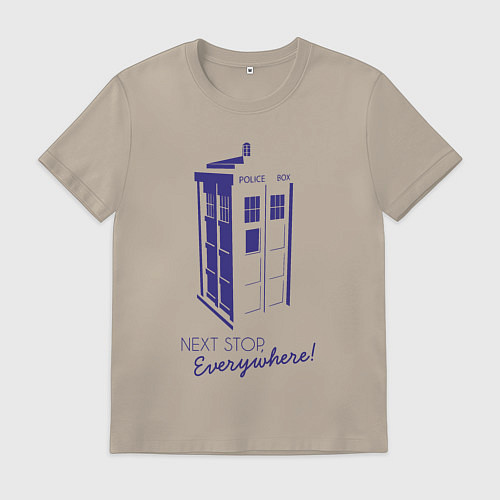 Мужская футболка Следующая остановка везде / Миндальный – фото 1