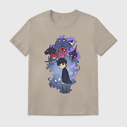 Мужская футболка Поднятие уровня в одиночку Джину Сон охотник