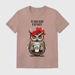 Мужская футболка Сова - не буди меня на работе