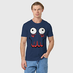 Футболка хлопковая мужская John Zoidberg Face, цвет: тёмно-синий — фото 2
