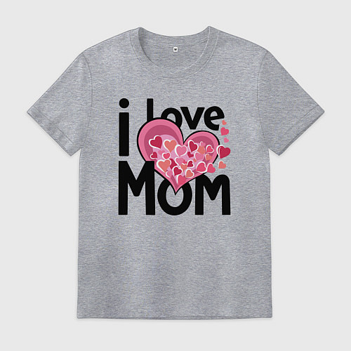 Мужская футболка Я люблю маму / Меланж – фото 1