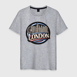 Футболка хлопковая мужская City London, цвет: меланж