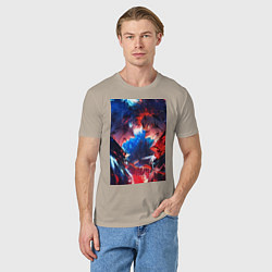 Футболка хлопковая мужская Магическая битва Сатору Годзё Сукуна Рёмэн, цвет: миндальный — фото 2