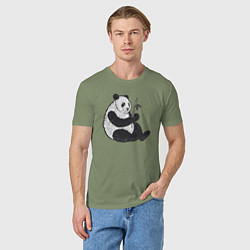 Футболка хлопковая мужская Бамбуковая и бамбук, цвет: авокадо — фото 2