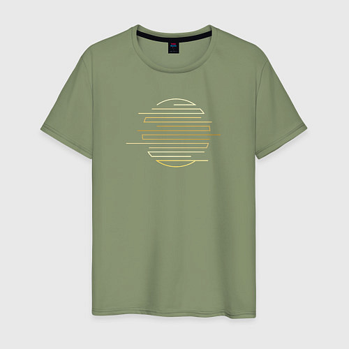 Мужская футболка Золотое геометрическое солнце / Авокадо – фото 1