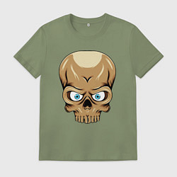 Футболка хлопковая мужская Черепушка, цвет: авокадо