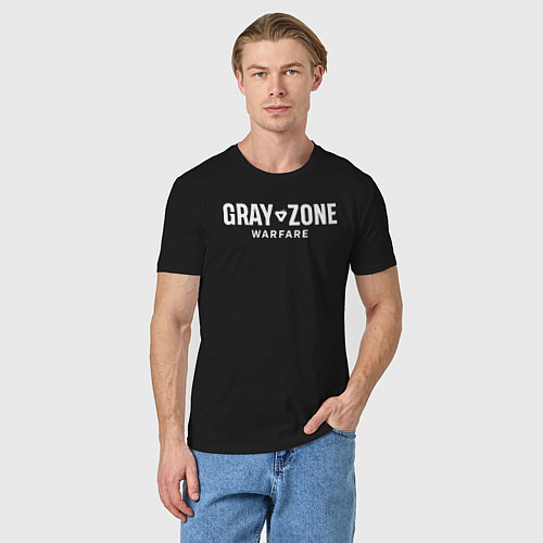 Мужская футболка Gray zone warfare logo / Черный – фото 3