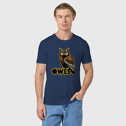Футболка хлопковая мужская Owls, цвет: тёмно-синий — фото 2