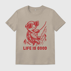 Мужская футболка Забавная позитивная черепаха альпинист