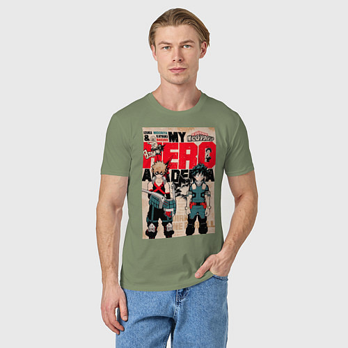 Мужская футболка Моя геройская академия Кацуки Бакуго коллаж Идзуку / Авокадо – фото 3