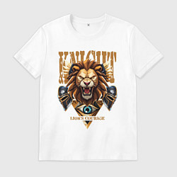 Мужская футболка Лев и рыцарские шлемы