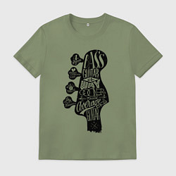 Мужская футболка Bass guitar neck with titles