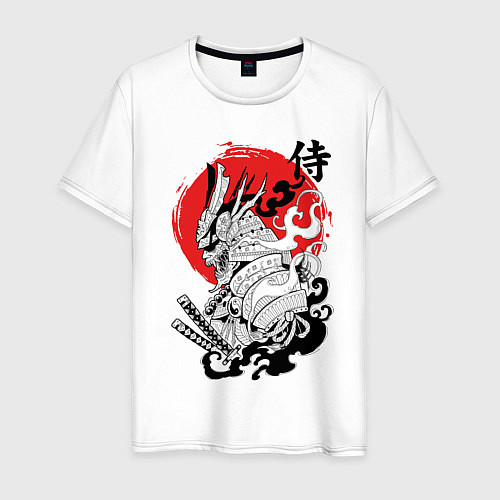 Мужская футболка Самурай в маске Хання / Белый – фото 1