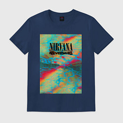 Футболка хлопковая мужская Nirvana nevermind album, цвет: тёмно-синий