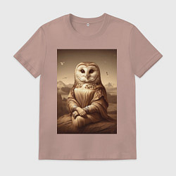 Мужская футболка Сова Мона - фантазия от нейросети