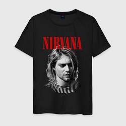 Футболка хлопковая мужская Nirvana kurt donald cobain, цвет: черный