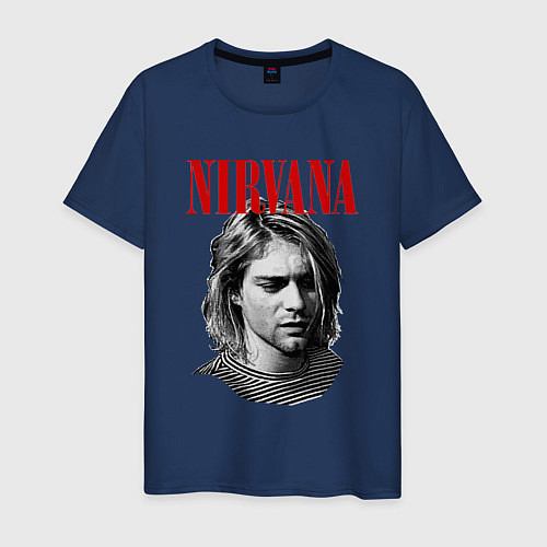 Мужская футболка Nirvana kurt donald cobain / Тёмно-синий – фото 1