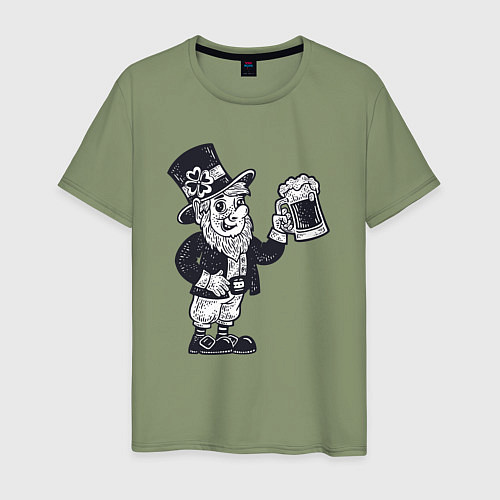 Мужская футболка Эльф с пивом / Авокадо – фото 1