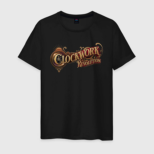 Мужская футболка Clockwork revolution logo / Черный – фото 1