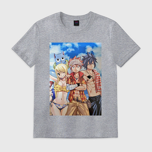 Мужская футболка Хвост Феи Нацу Драгнил Грей Фуллбастер / Меланж – фото 1