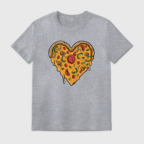 Мужская футболка Pizza heart / Меланж – фото 1