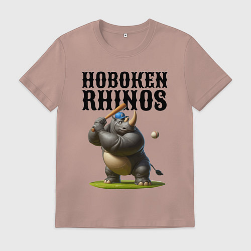 Мужская футболка Rhino - cool batter / Пыльно-розовый – фото 1