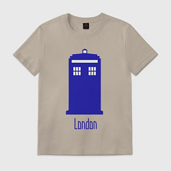 Футболка хлопковая мужская Tardis - London, цвет: миндальный