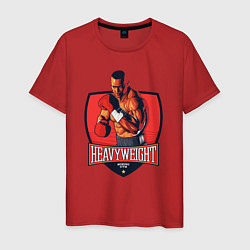 Футболка хлопковая мужская Heavyweight boxing gym, цвет: красный