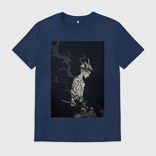 Мужская футболка Чёрный клевер Аста антимаг / Тёмно-синий – фото 1