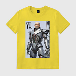 Футболка хлопковая мужская Vladimir Lenin - cyberpunk fantasy, цвет: желтый