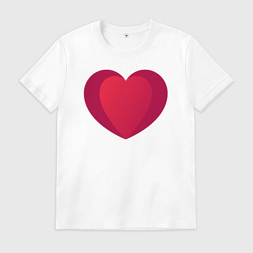 Мужская футболка Красное сердце с тенью / Белый – фото 1