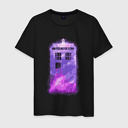 Футболка хлопковая мужская Violet tardis, цвет: черный