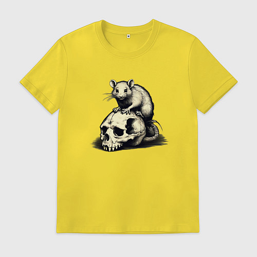 Мужская футболка Rat on skull / Желтый – фото 1