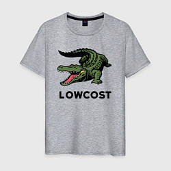 Футболка хлопковая мужская Крокодил - антибренд, цвет: меланж