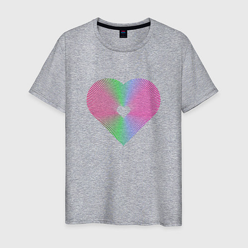 Мужская футболка Сердце из линий / Меланж – фото 1